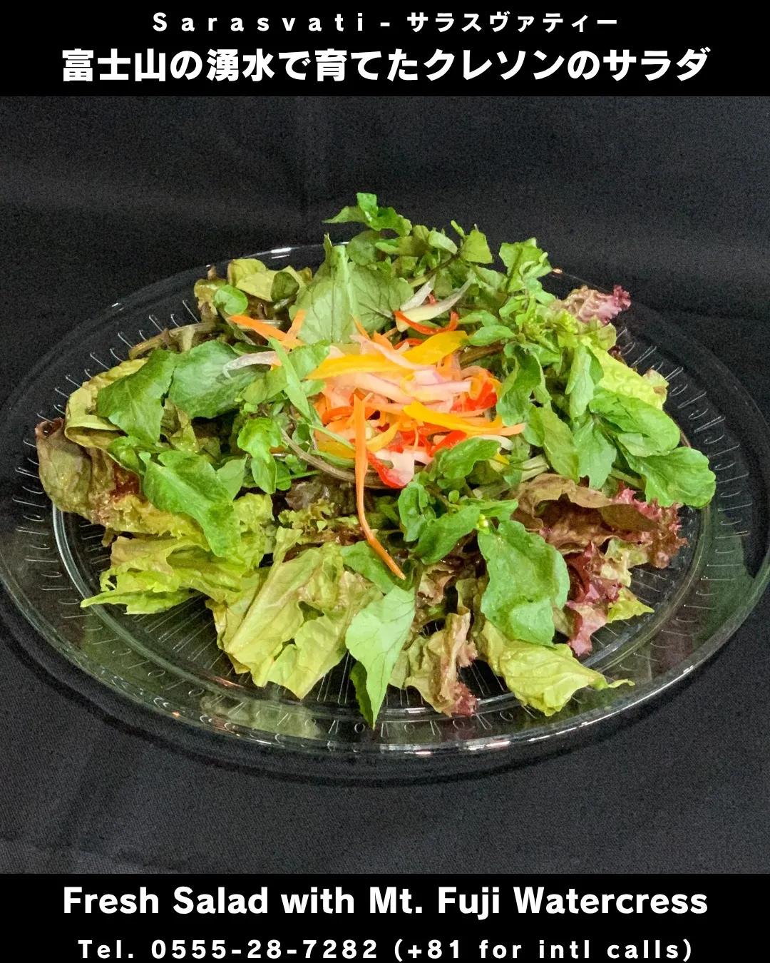 富士山の湧水で育てたクレソンのサラダ🥬✨[English f...
